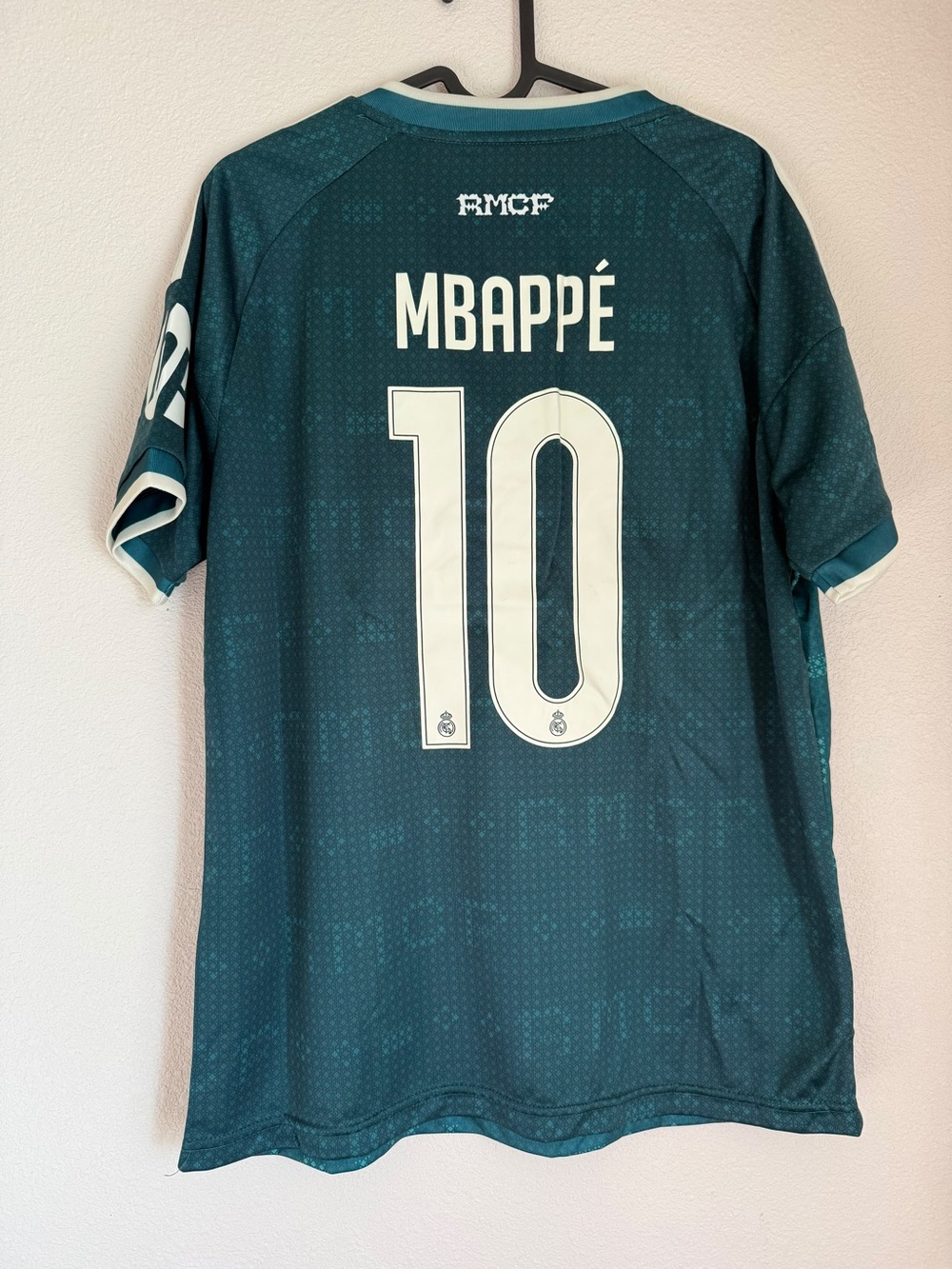 adidas Teal Real Madrid Mbappé #10 Soccer Jersey